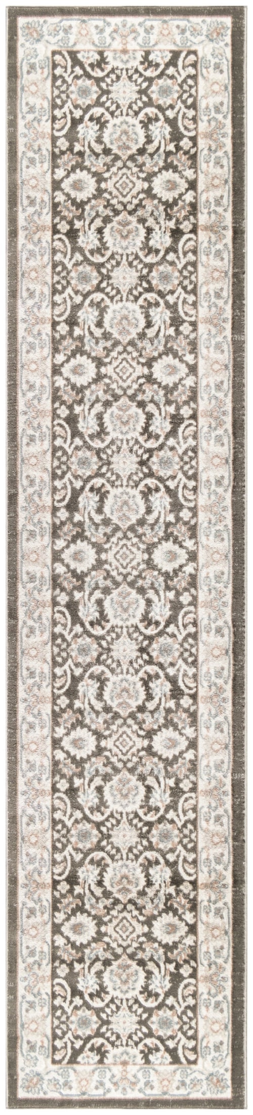 2'2" x 7'6 Ivory Grey Blue Runner Rug