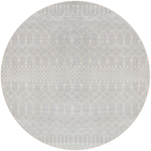 4' Round Grey Round Rug
