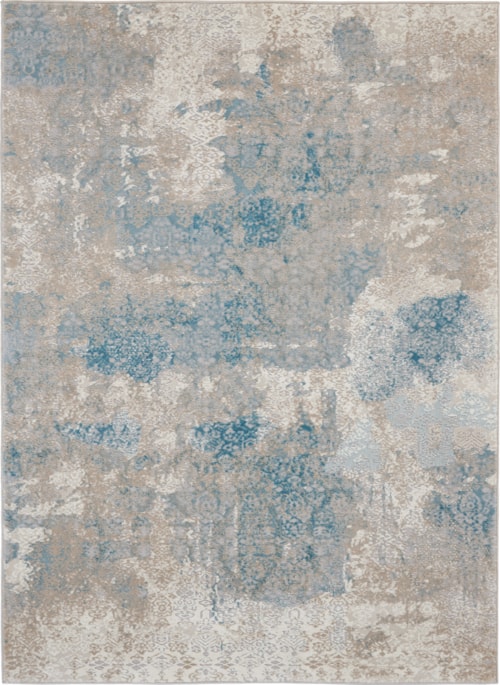 3'9" X 5'9" Ivory/Light Blue Rectangle Rug