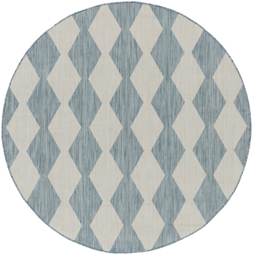 8' Round Aqua Round Rug