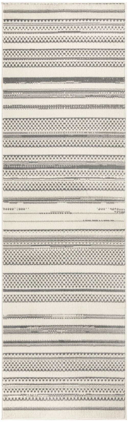 2'3" x 7'6" Ivory Grey Rug