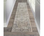 Nourison Quarry 2'2" x 6' Beige Grey Farmhouse Rug