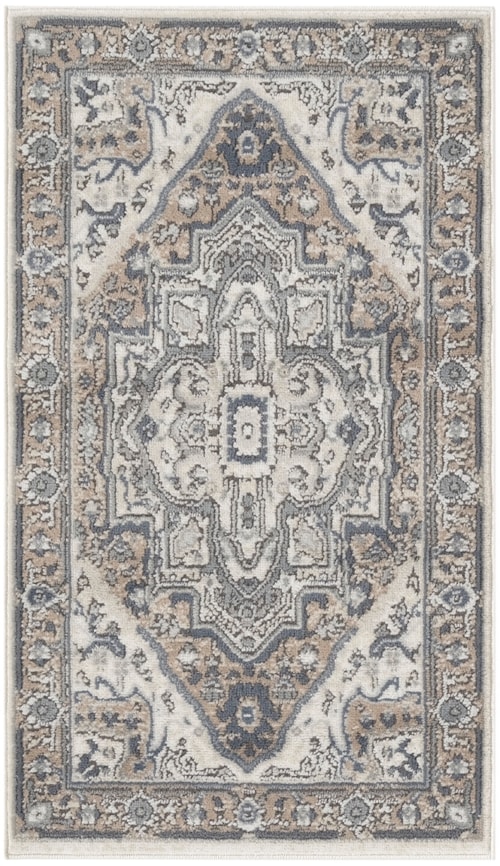 2'2" X 3'9" Ivory Taupe Rectangle Rug