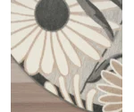 Nourison Aloha 5'3" x Round Beige Contemporary Rug