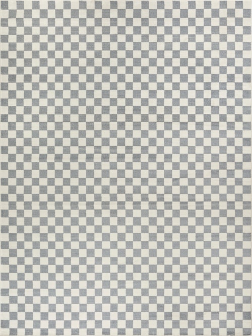 9' X 12' Ivory Blue Rectangle Rug