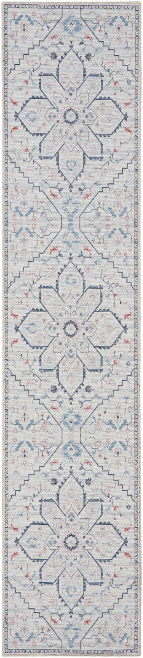 2'2" X 8' Ivory Blue Runner Rug