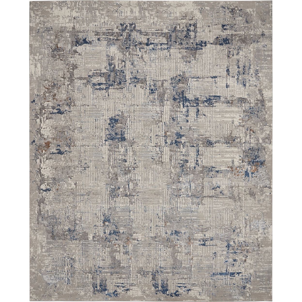 Nourison ROYAL TERRACE 7'10" x 9'10" Ivory Blue Modern Rug