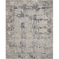 Royal Terrace 7'10" X 9'10" Ivory Blue Modern Indoor Rug