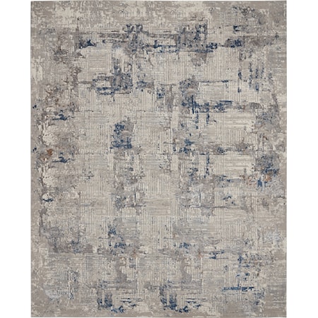 7'10" x 9'10" Ivory Blue Modern Rug