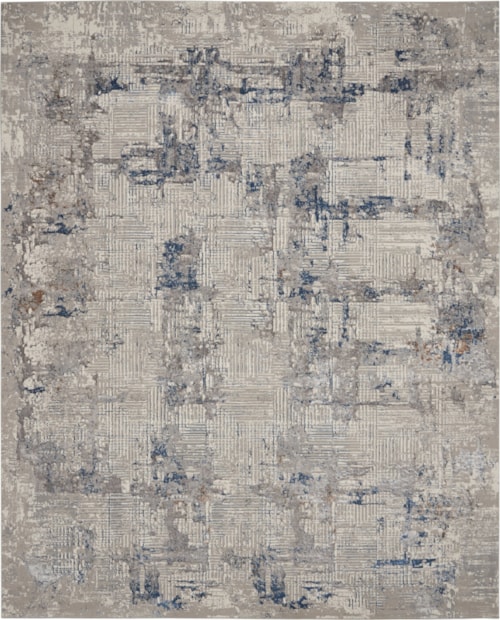 Royal Terrace 7'10" X 9'10" Ivory Blue Modern Indoor Rug