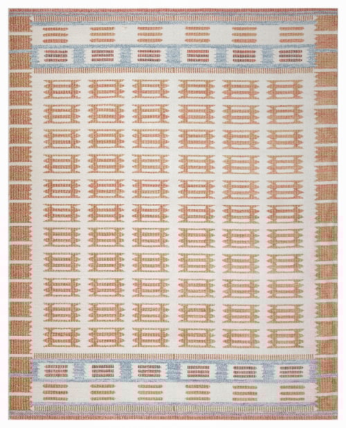 8' X 10' Ivory Rust Rectangle Rug