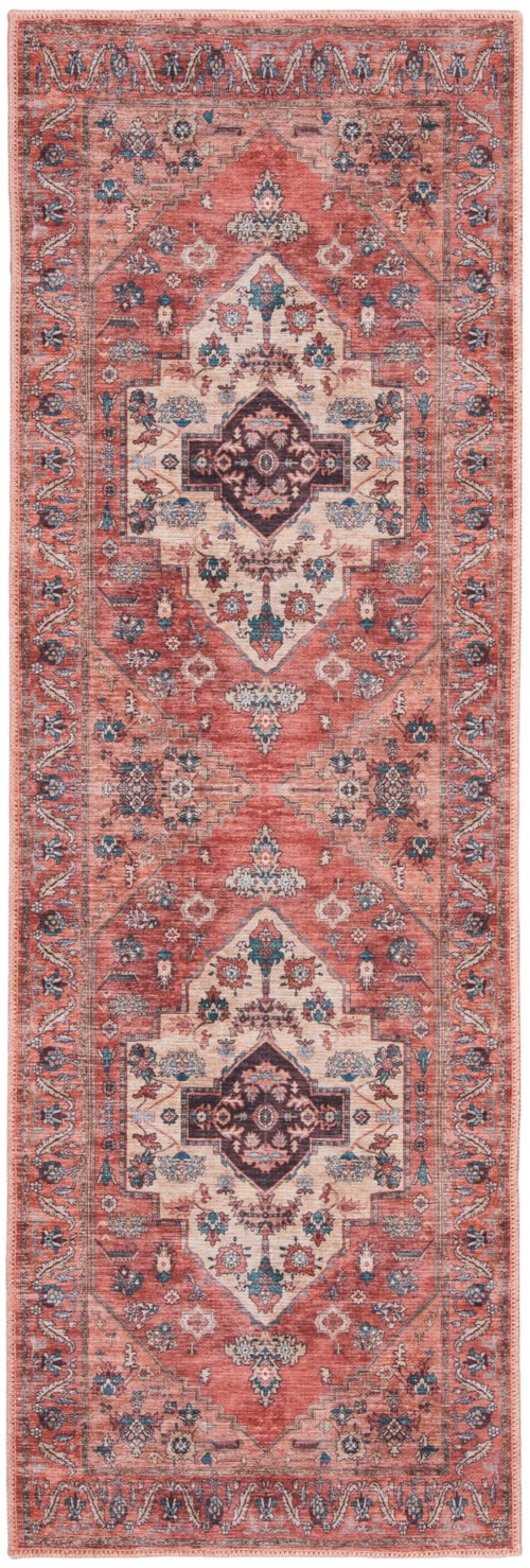 2' x 6' Runner Rust Multicolor Rug