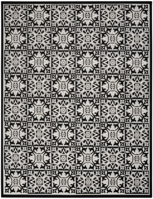 6' x 9' Black White Rectangle Rug