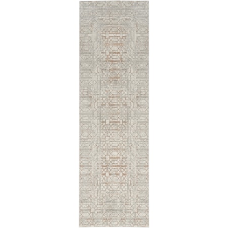 2'3" x 7'6" Ivory Beige Modern Rug