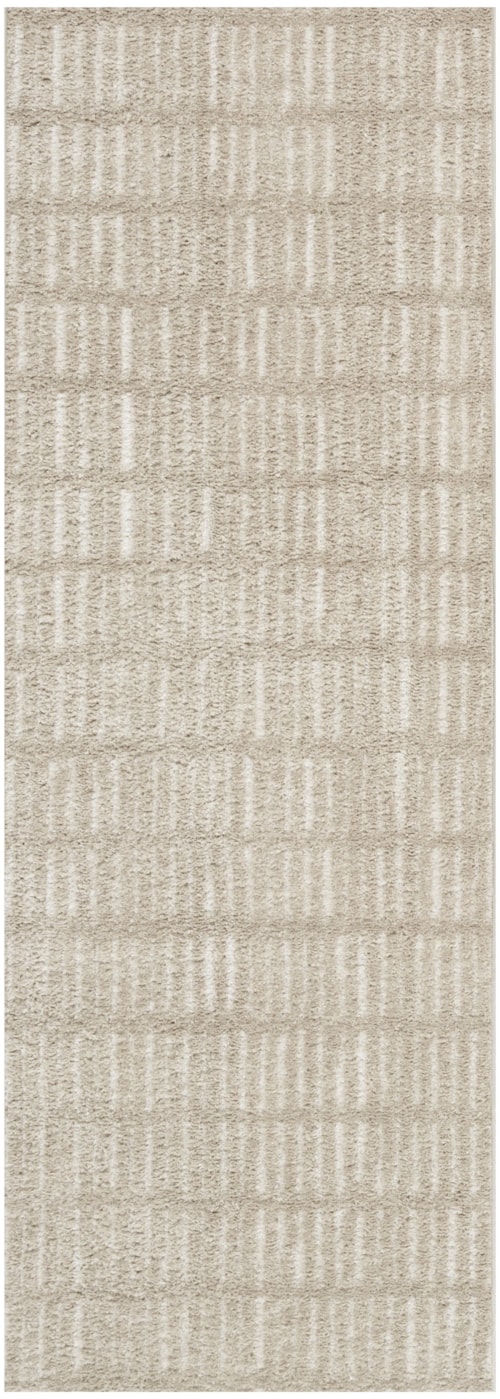 2'2" X 6' Grey Ivory Runner Rug