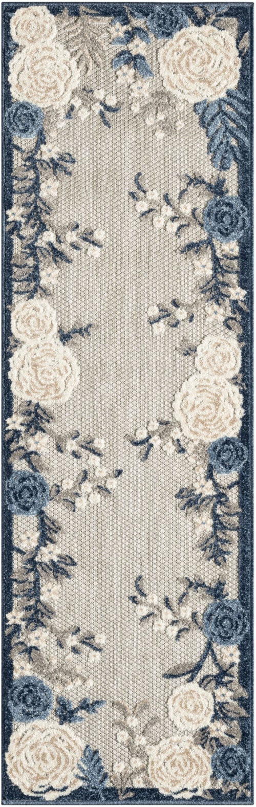 2' X 6' Blue Grey Runner Rug