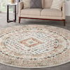 Nourison Thalia 7’10” x Round Beige Multicolor Vintage Rug