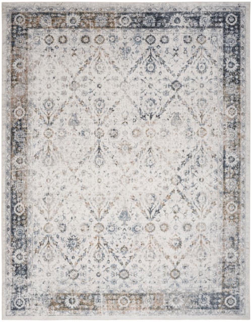 6'7" X 9' Ivory Blue Rectangle Rug