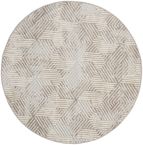 4' Round Grey Round Rug
