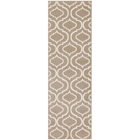 2'3" x 7'3" Taupe Contemporary Rug