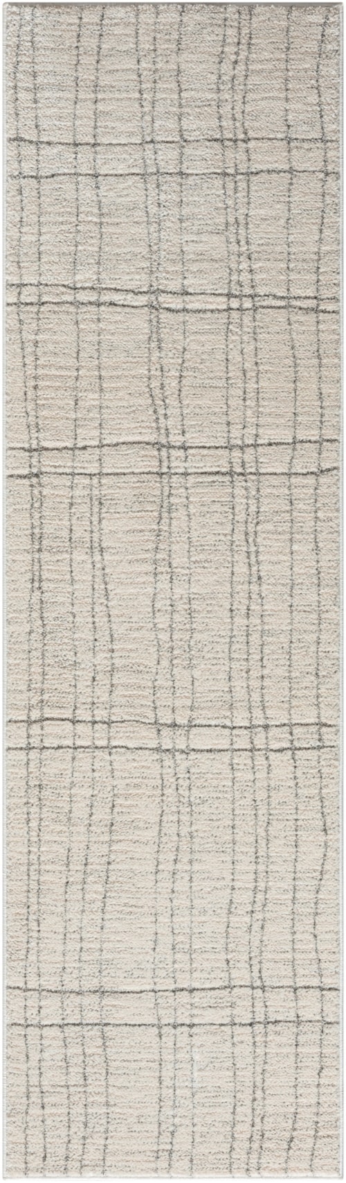 2'2" x 7'6 Ivory Grey Runner Rug