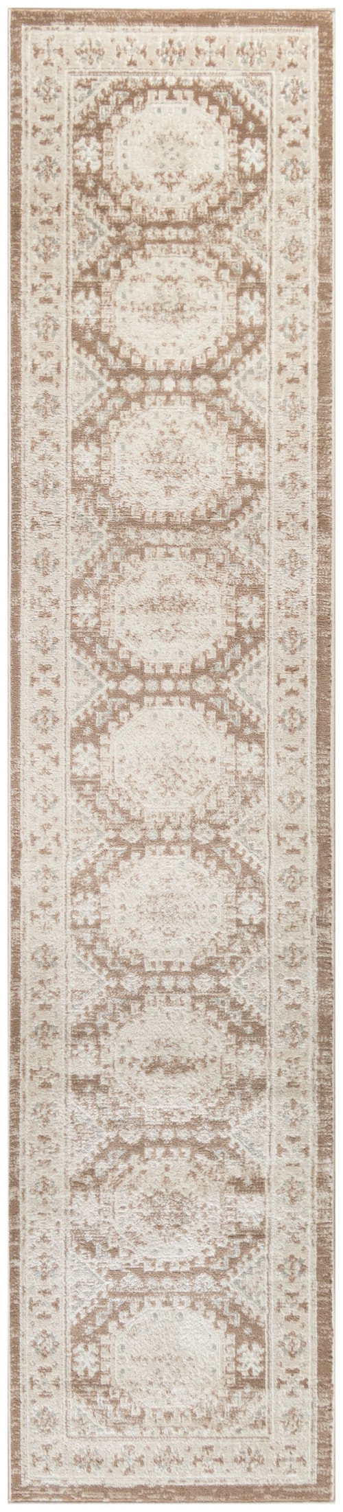 2'2" x 7'6 Ivory Mocha Runner Rug