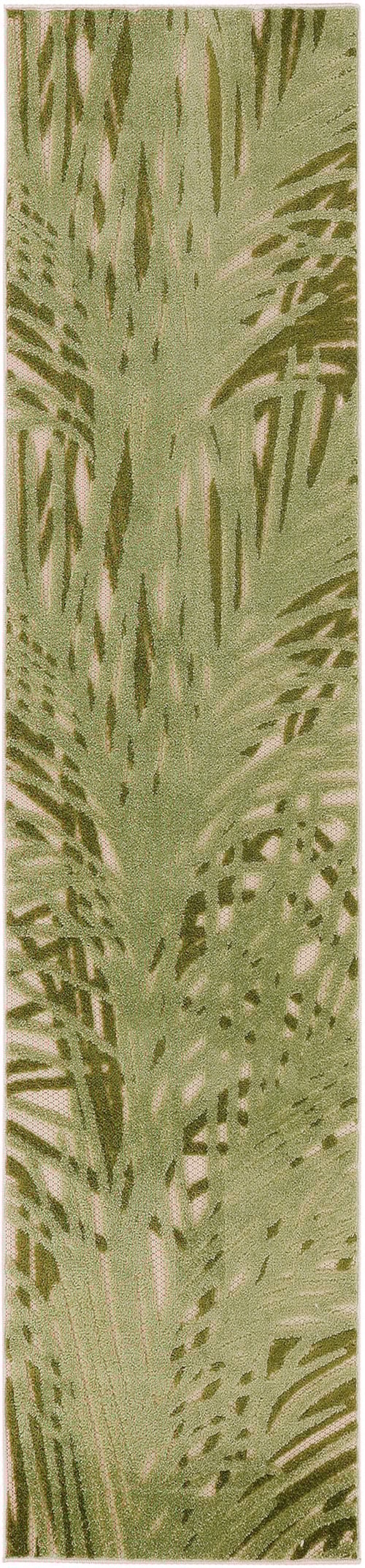 2' X 6' Ivory Green Runner Rug