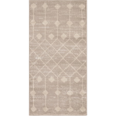 2' x 4' Beige Bohemian Rug