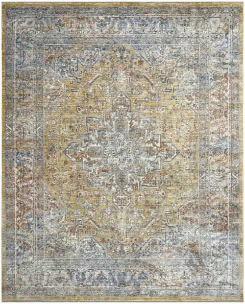 5'3" x 7'6" Grey Gold Rectangle Rug
