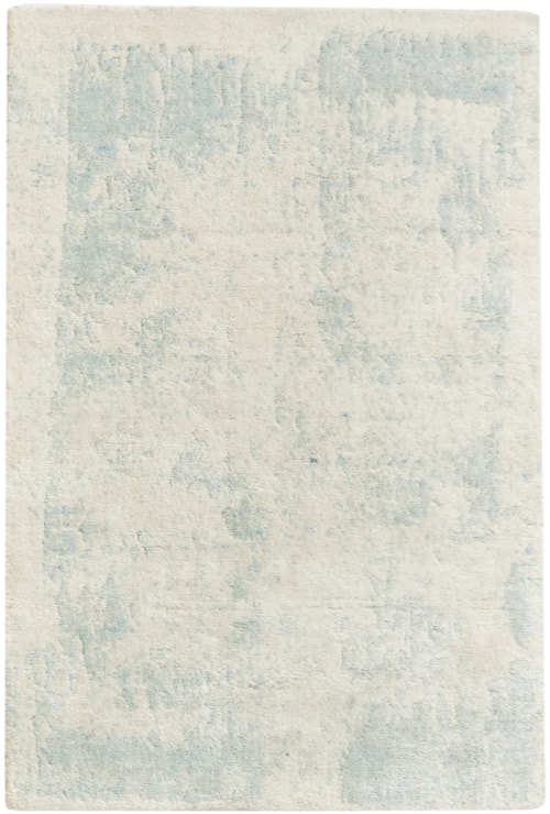 2' X 3' Ivory Aqua Rectangle Rug