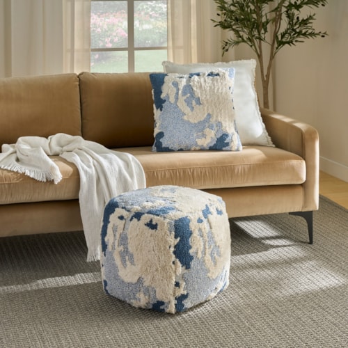 15" X 15" X 15" Blue Square Poufs