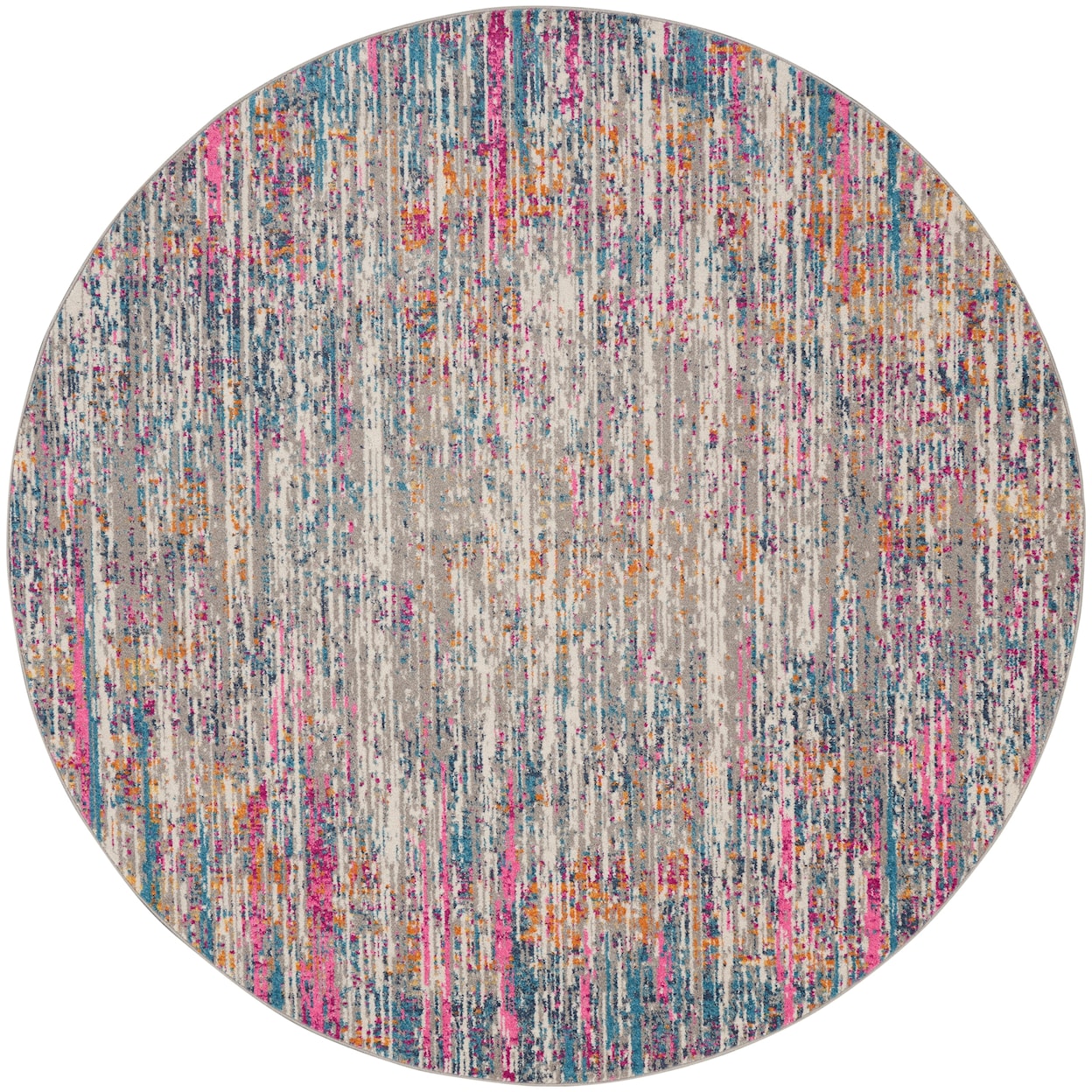 Nourison Passion 10' x Round Ivory Multicolor Modern Rug