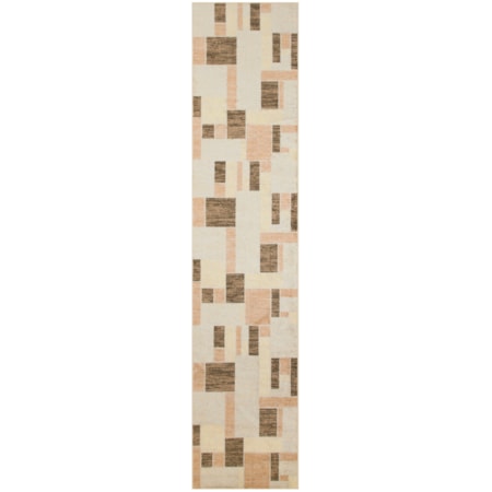 2'2" x 8' Beige Multicolor Modern Rug
