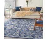 Nourison Grafix 8'6" x 12' Navy Vintage Rug