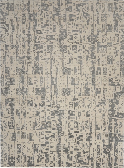 9'9" X 13'9" Ivory Grey Rectangle Rug