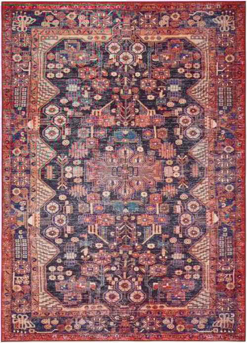 7'10" x 9'10" Red Rectangle Rug