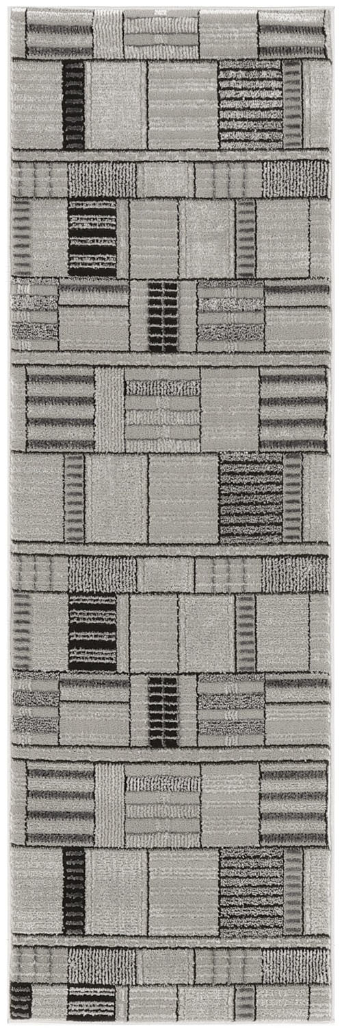2' X 6' Black Grey Runner Rug