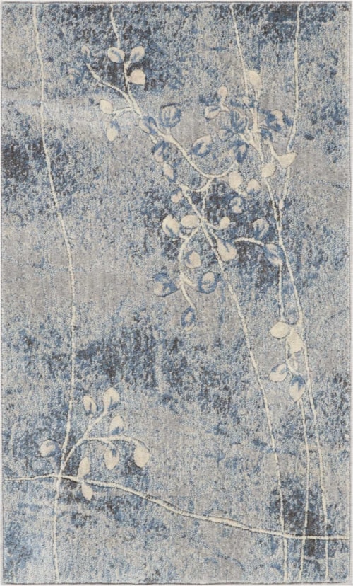 2'6" x 4' Silver/Blue Rectangle Rug