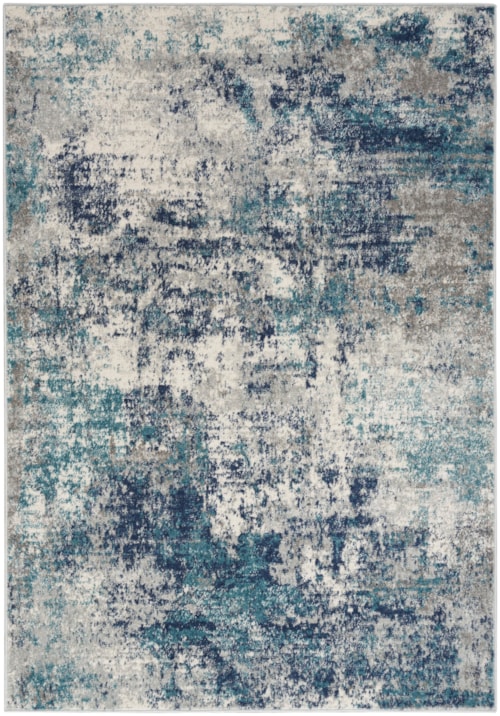 8' x 10' Ivory/Teal Rectangle Rug