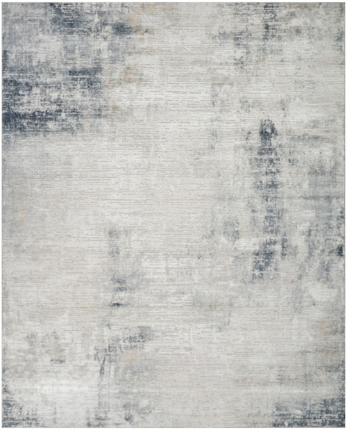 7'10" X 9'10" Grey Navy Rectangle Rug