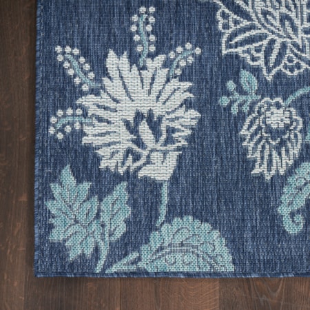 6&apos; x 9&apos; Navy Tropical Rug