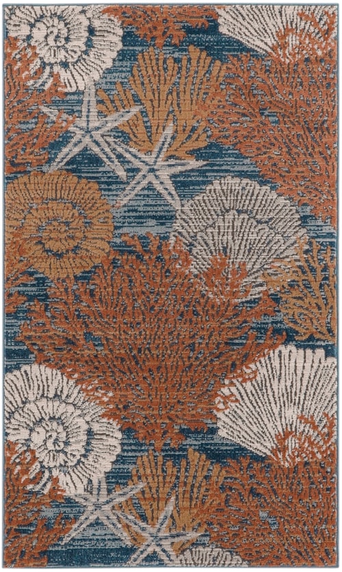 2' X 3' Blue Multicolor Rectangle Rug