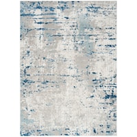 5'3" x 7'3" Ivory Grey Blue Rectangle Rug