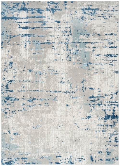 6' x 9' Ivory Grey Blue Rectangle Rug