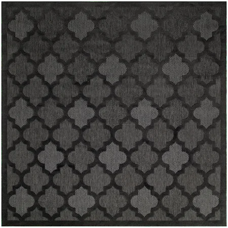 Easy Care 9' X Square Charcoal Black Modern Rug