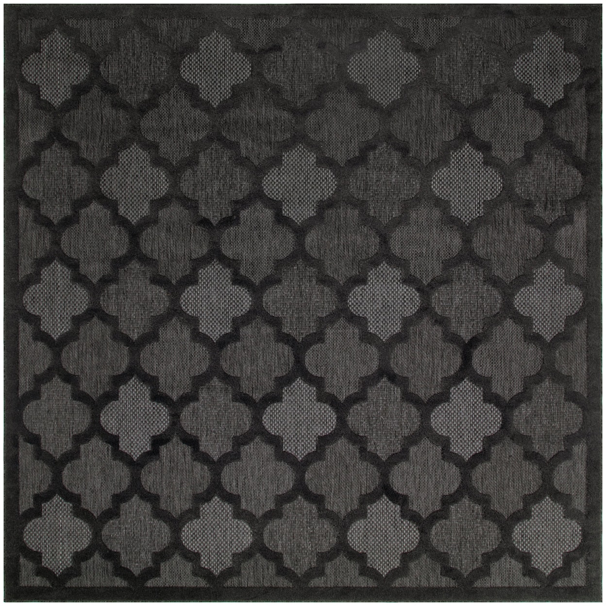 Nourison Easy Care 9' x Square Charcoal Black Modern Rug