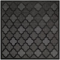 Easy Care 9' X Square Charcoal Black Modern Rug