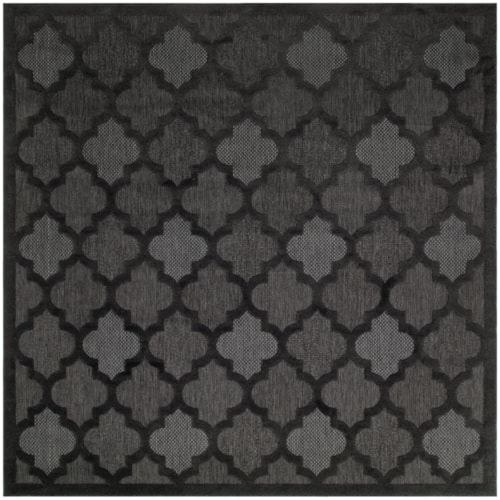 Easy Care 9' X Square Charcoal Black Modern Rug