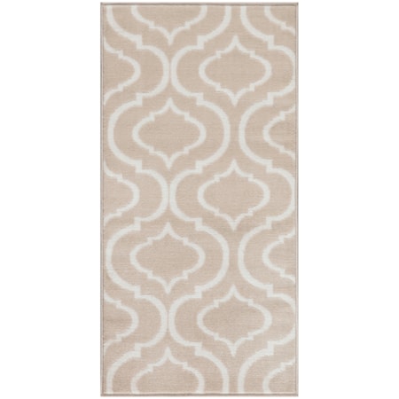 2' x 4' Beige Contemporary Rug