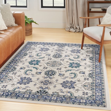 4&apos; x 6&apos; Ivory Blue Vintage Rug